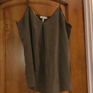 Silk green tank top
